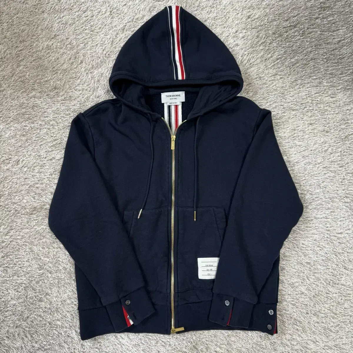 [2 size] thom browne white samsun keum hooded jacket zip-up