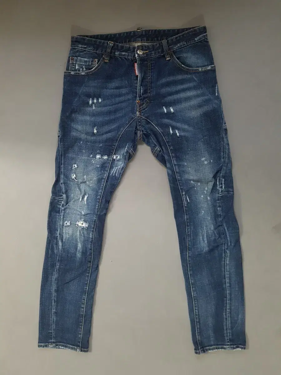 [Mended 30] Distressed 2 Scratched Tie-Dye Biker Jin Jeans