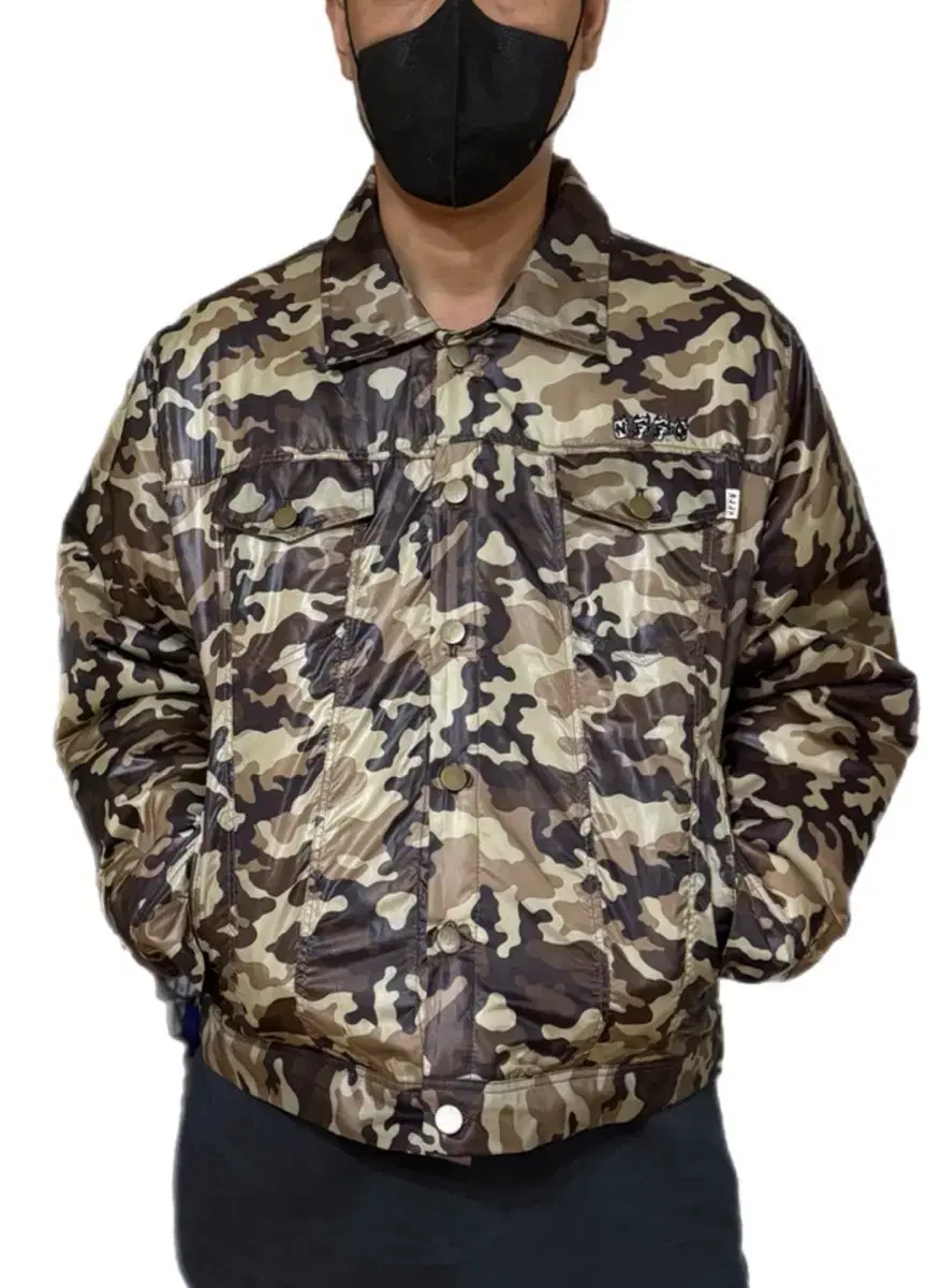 NFFO Camo Quilted Nylon Lightweight Padded Jacket