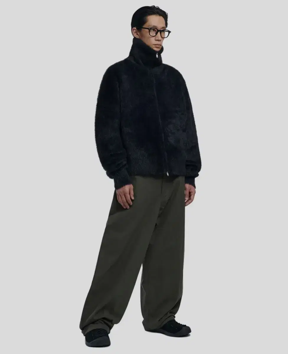 (L)No Manual Symbol Wide Trousers Charcoal Brown