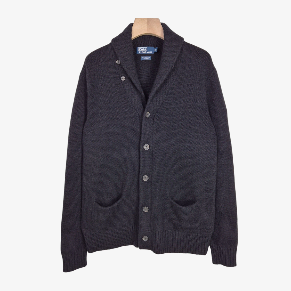 [110] Polo Ralph Lauren Black Wool and Cashmere Shawl Kara Cardigan