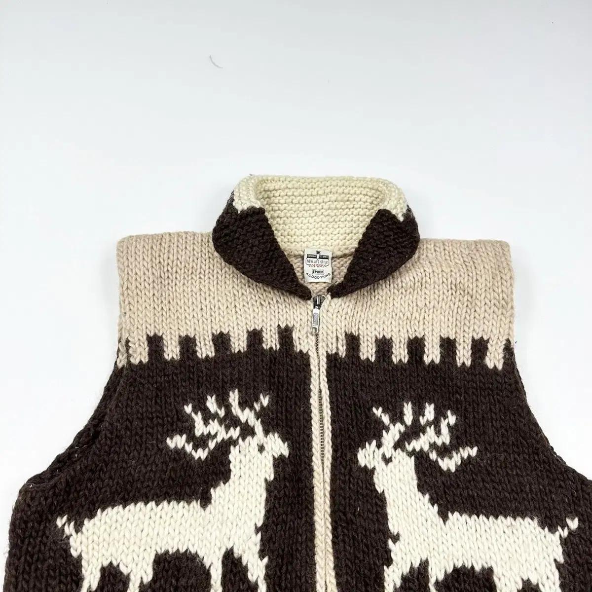 VTG Vintage Cowichan Vest Knit Vest (L)