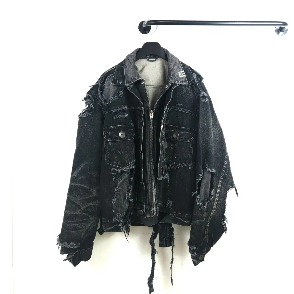 46 110Yasuhiro Mihara Destroyed Denim Jacket