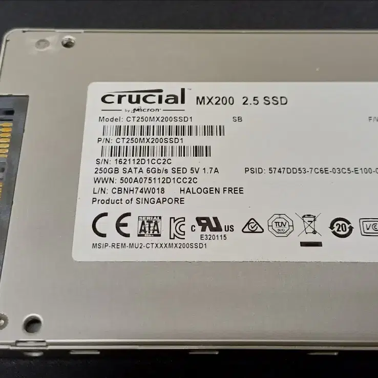 중고.crucial ssd250g mx200