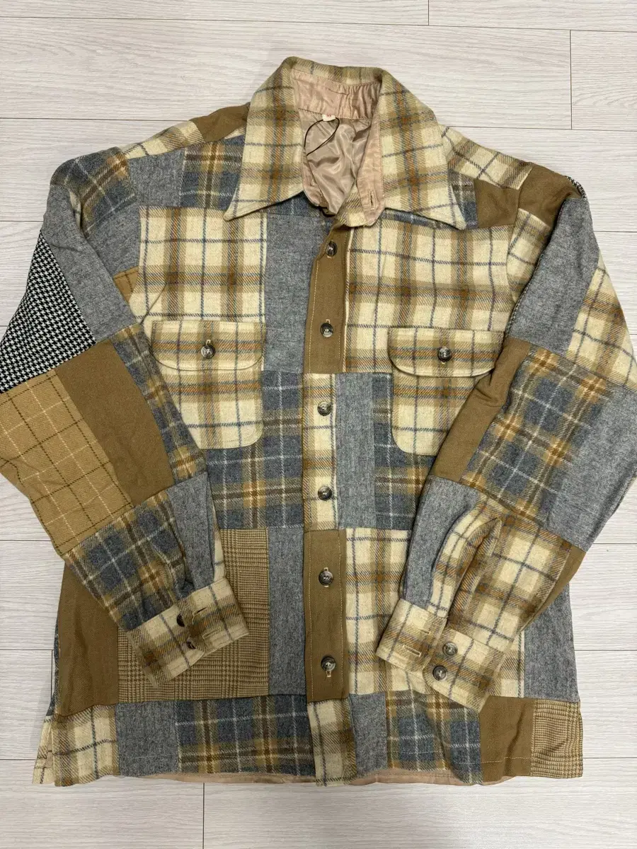 Japanese Vintage Patchwork Flannel Shirt Jacket