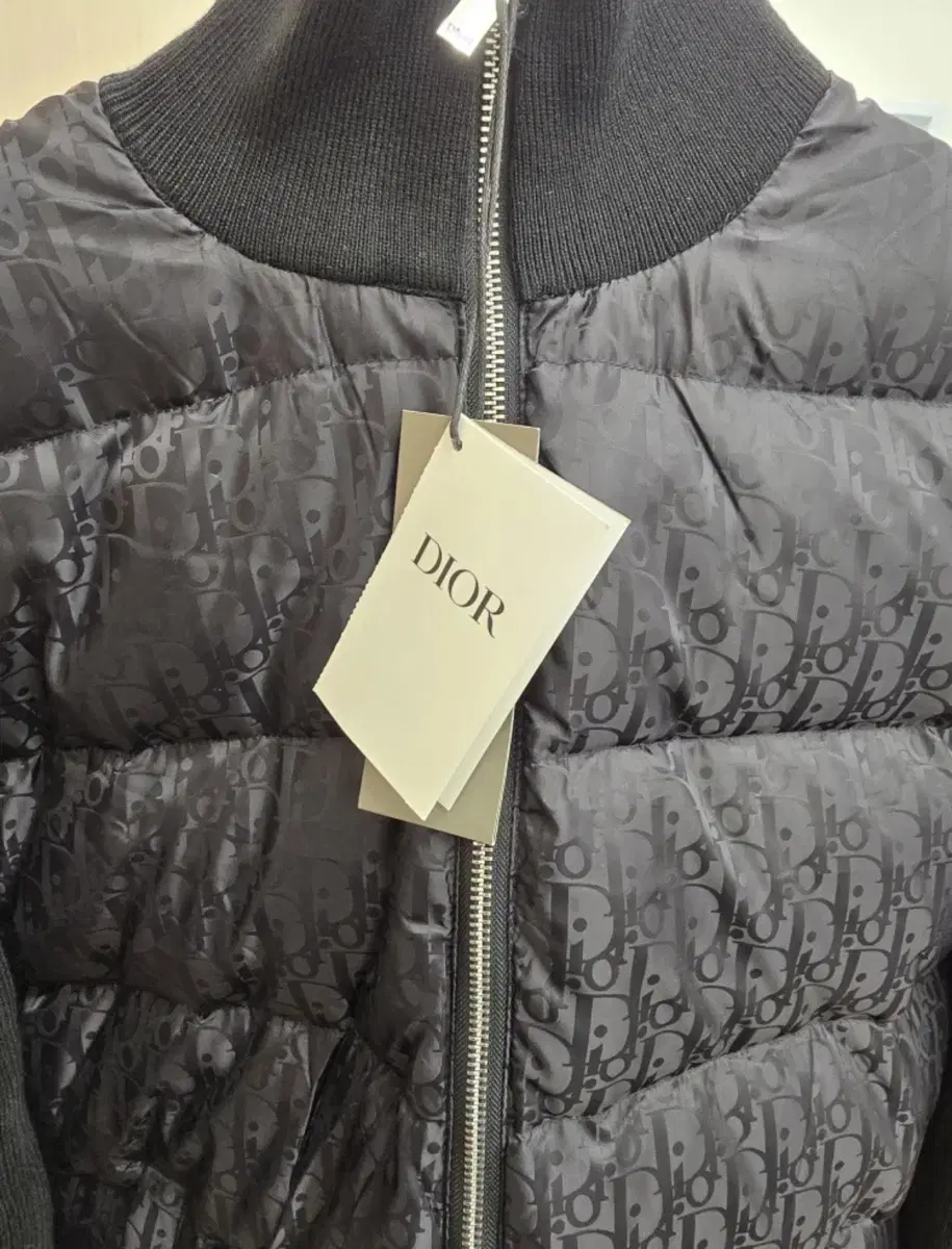 Dior Oblique Front Goose Down Knit Padded Jacket