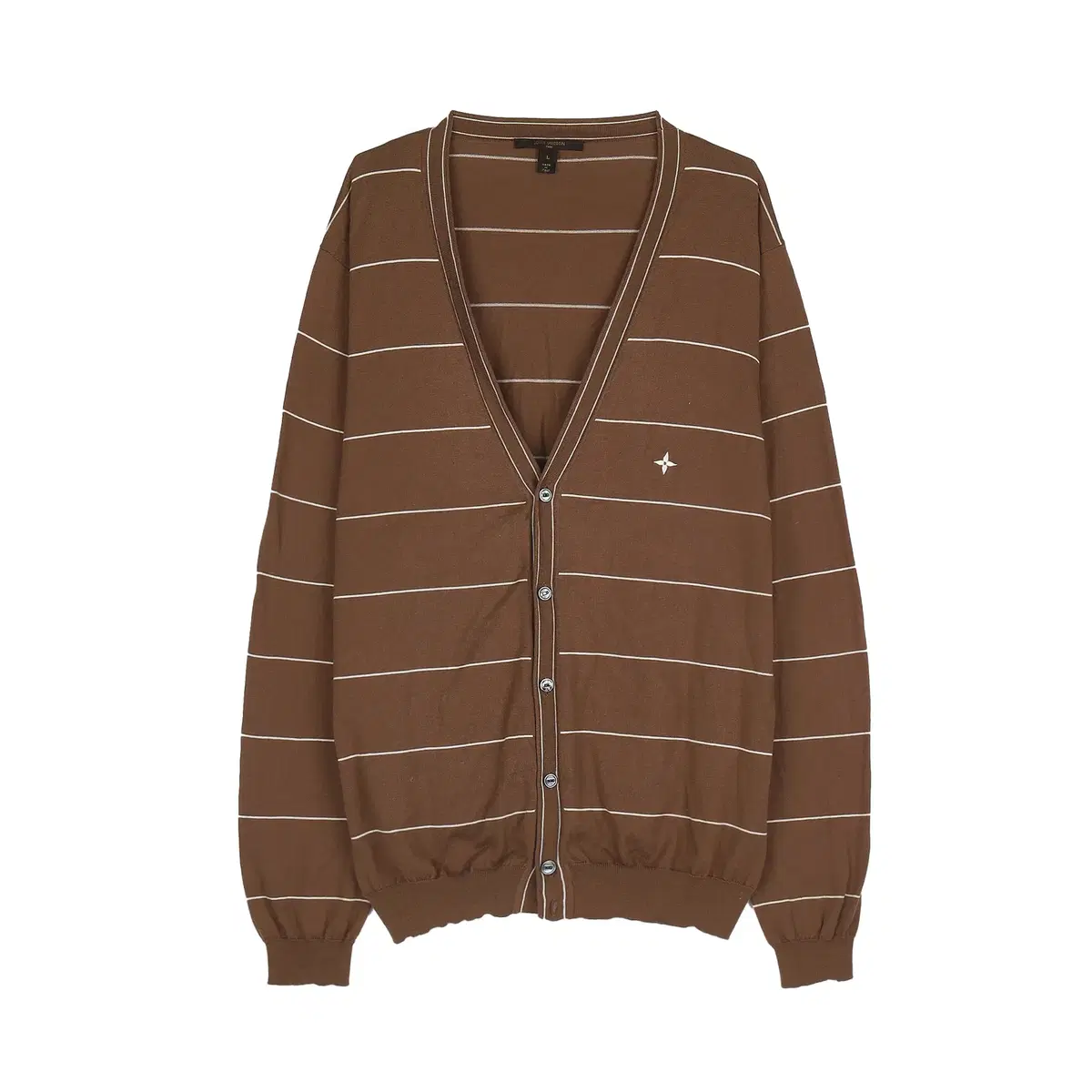 Beige striped cardigan with Louis Vuitton logo-L