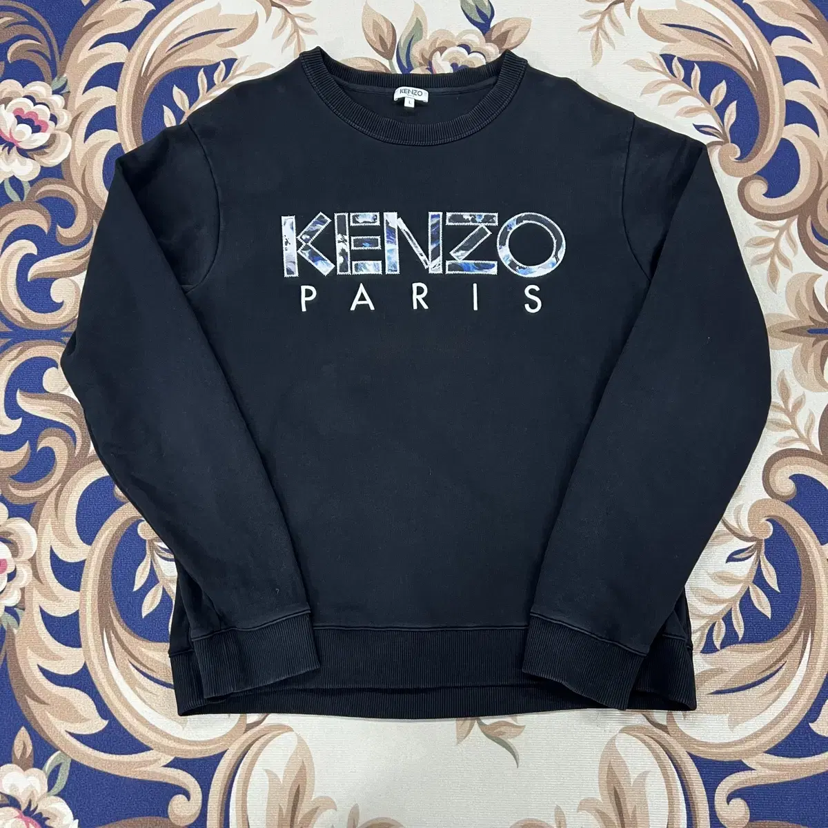 (L)Kenzo Alphabet Man-To-Man(Black,F965SW0004WD)