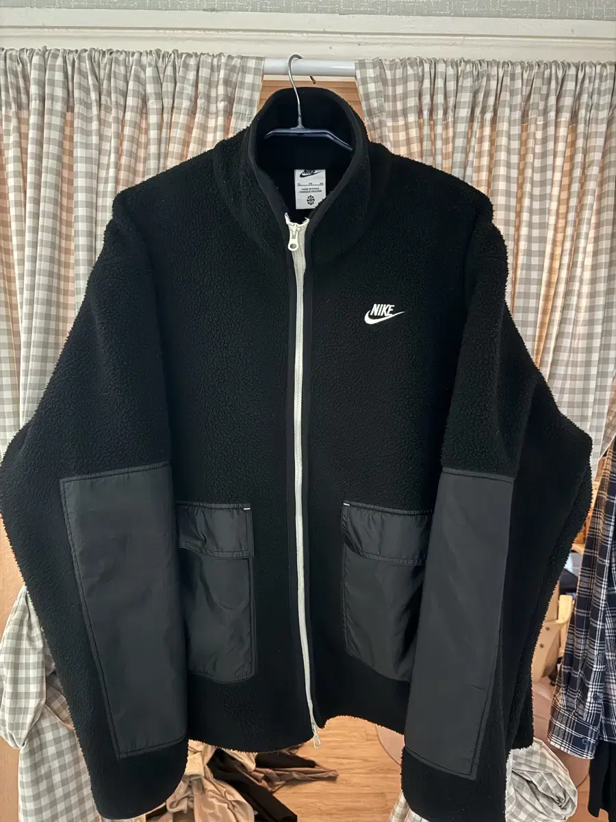 Nike NSW Sherpa Fleece Jacket Black Asia XL for sale