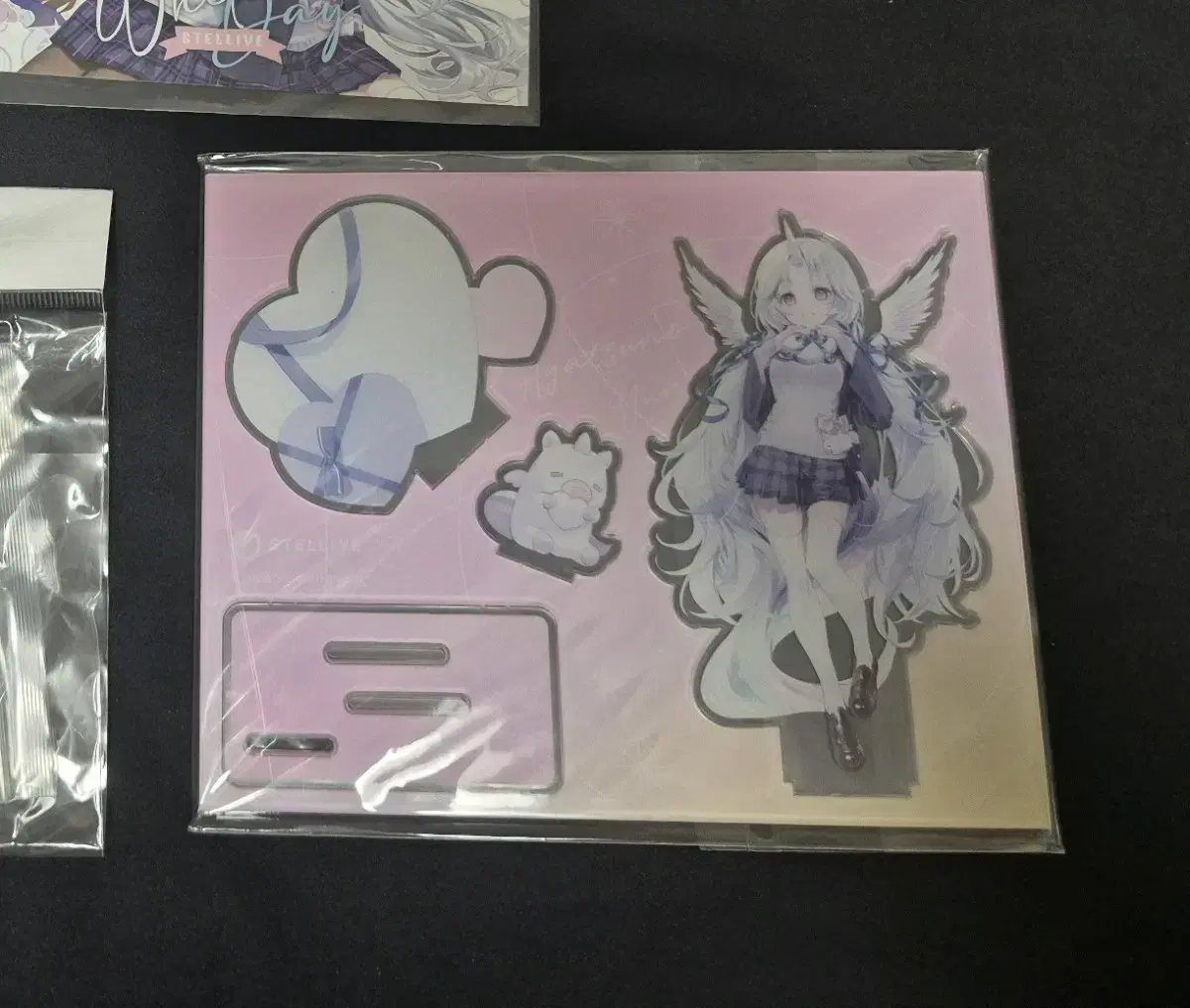 Stellar White Dey Uni acrylic Keycaps postcard Set