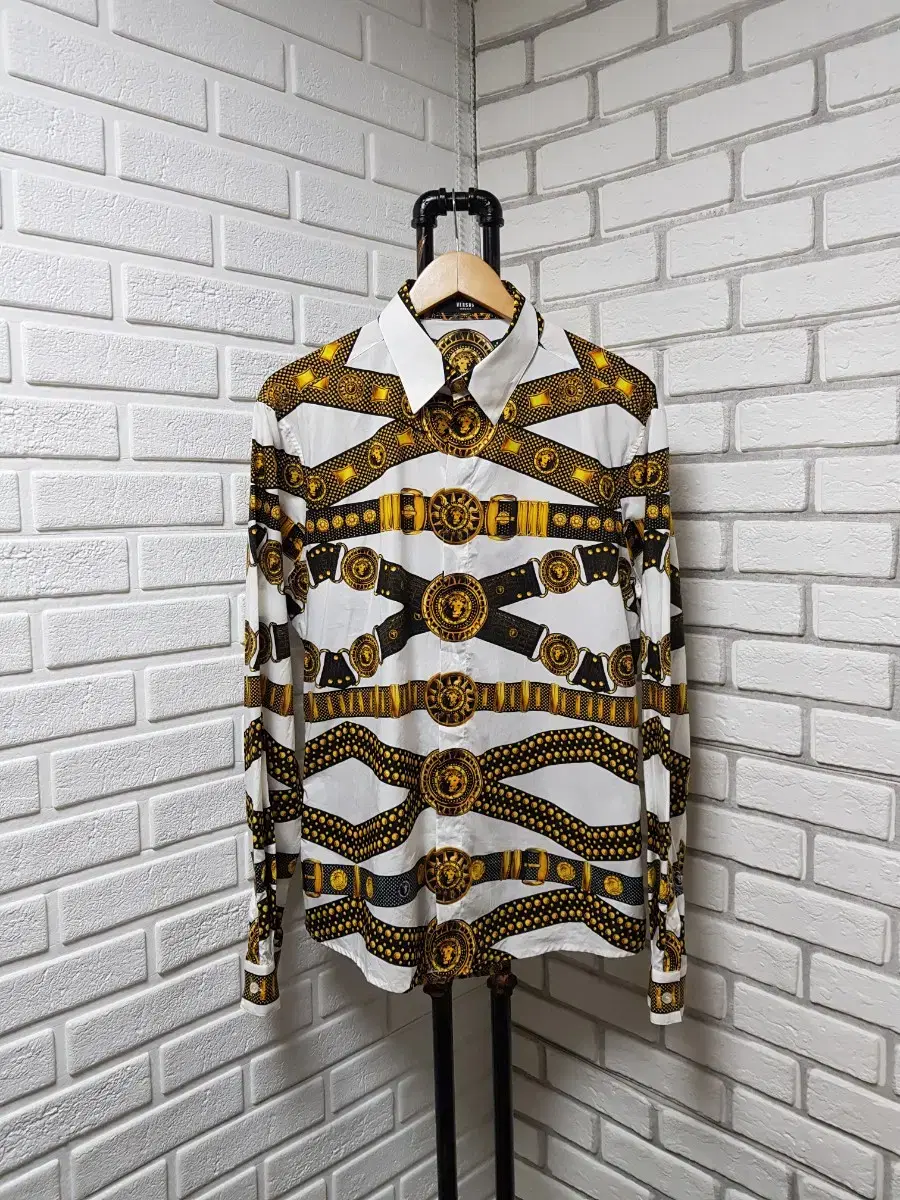 [Men's 100~105/Genuine] Versace Belle Print Shirt