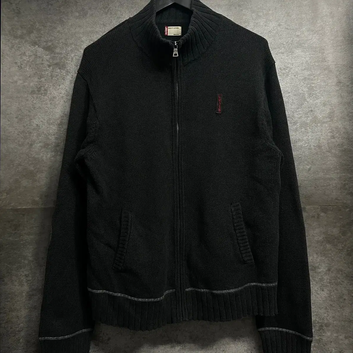 [105] 00s Levi's Old School Cotton Knit Fleece Zip-Up