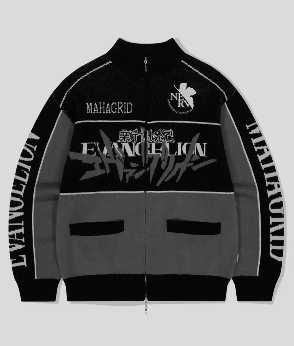 Unsealed Mahagrid Evangelion track knit zip-up black M L