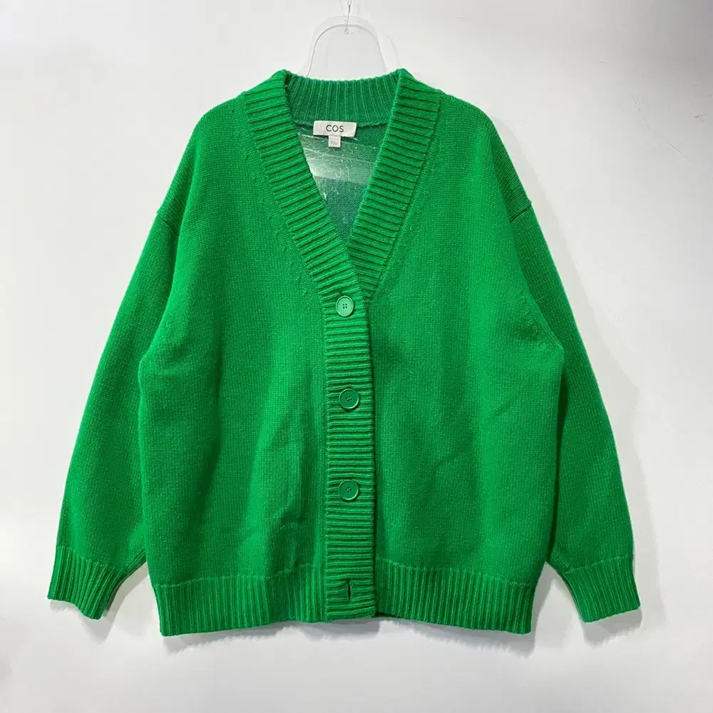 COS Oversized Wool V-neck Cardigan Green XS 24112009