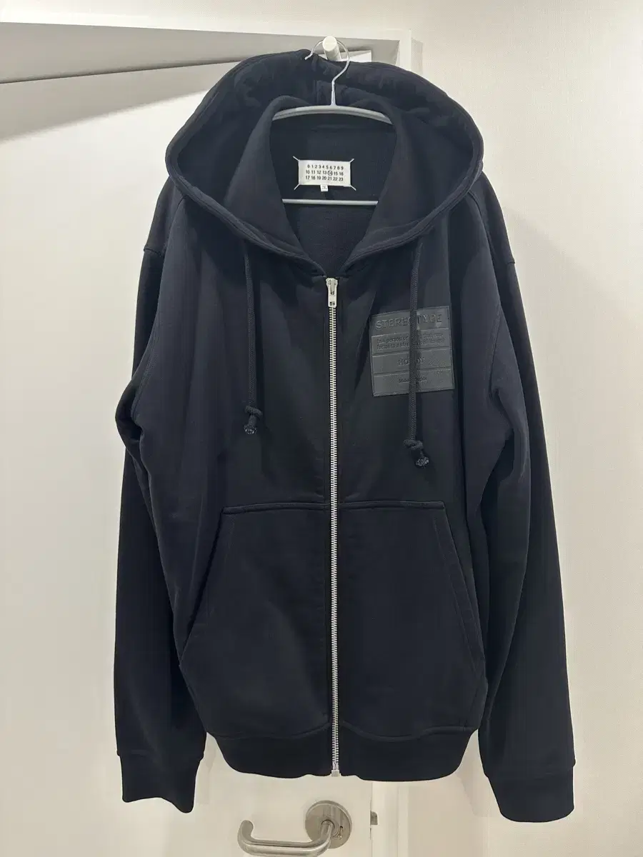 [Genuine]Margiela Leather Patch Hoodie Zip-up 52 size(105-110)