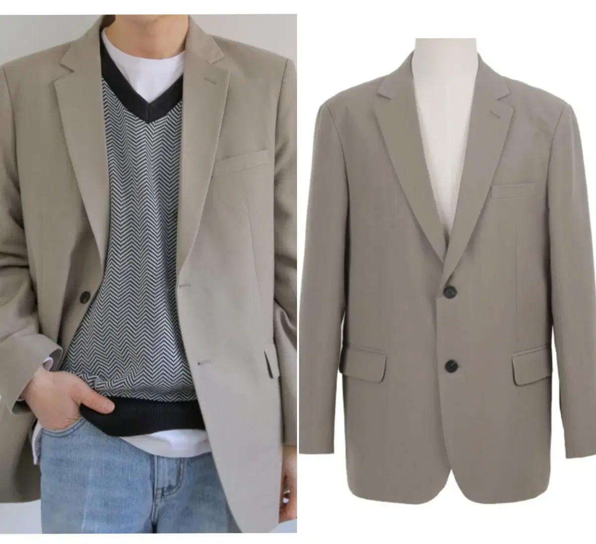 2XL-3XL big size blazer wool jacket beige new