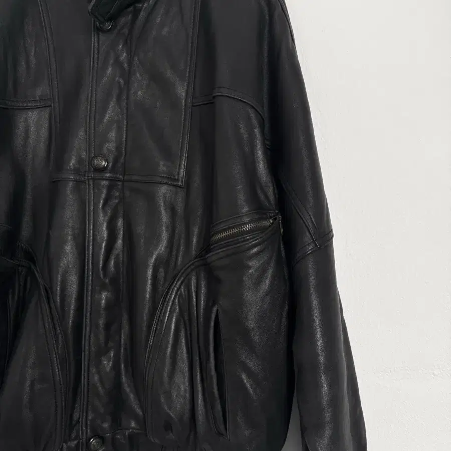 vintage sheepskin leather bomber jacket