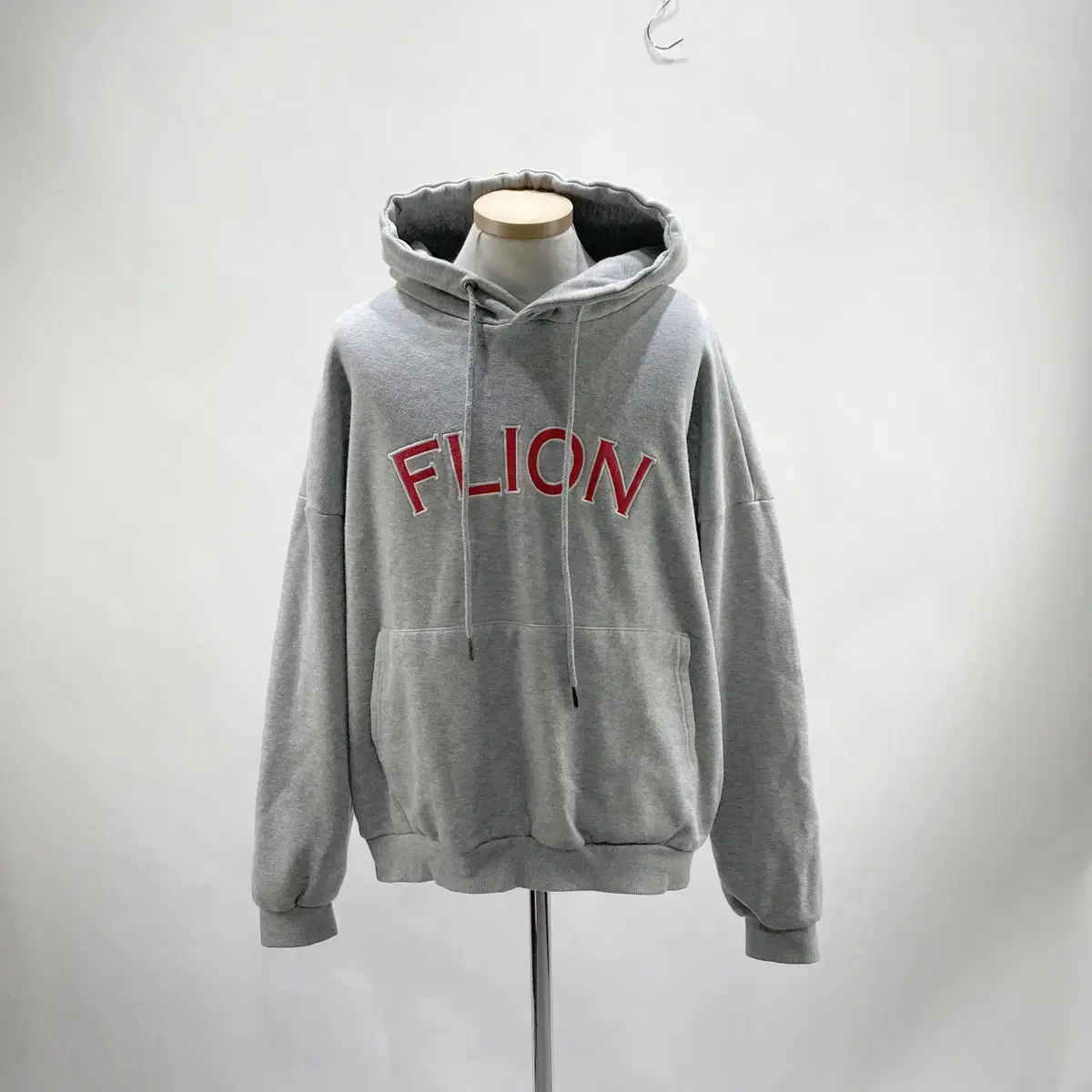 Men's fleece hoodie brushed gray M permanent