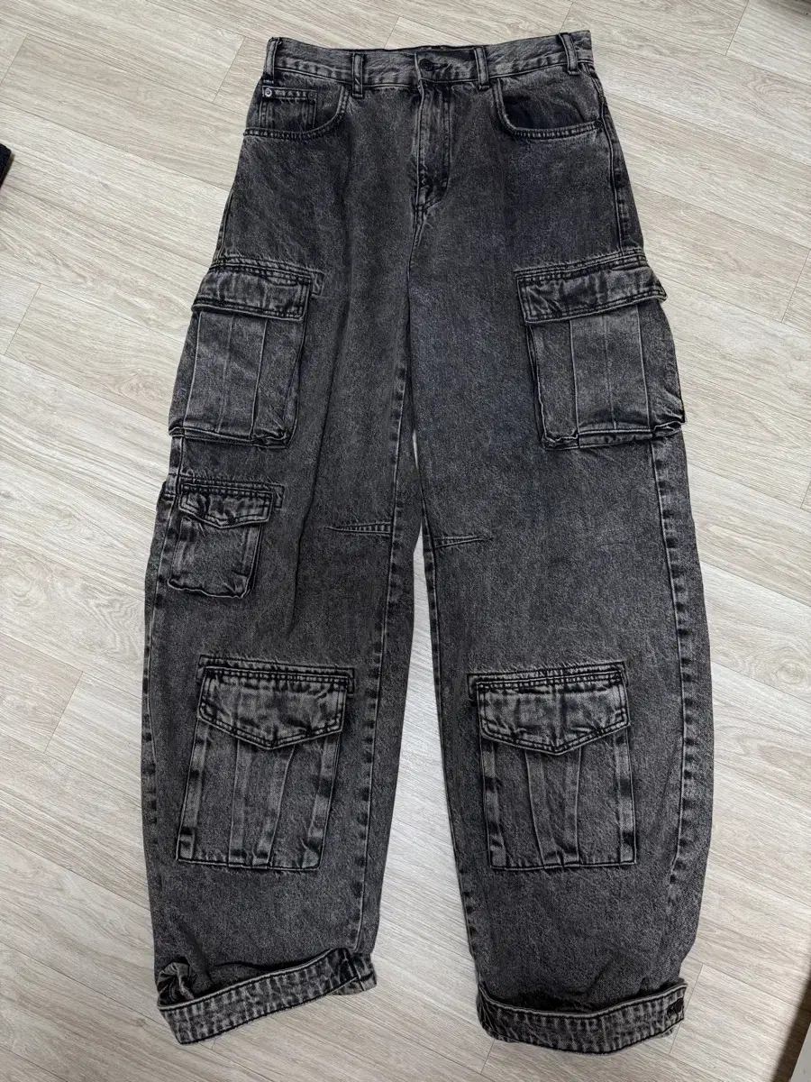 Zara Utility Cargo Pants Denim Size 38