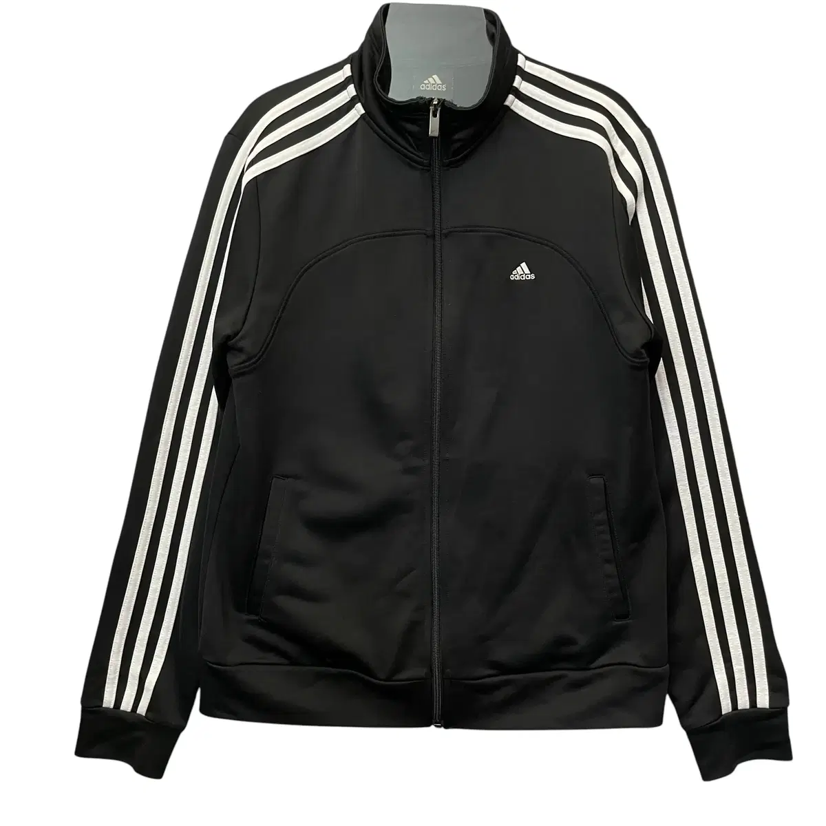 Adidas Black White Three Stripe Jersey Track Top Jacket 95