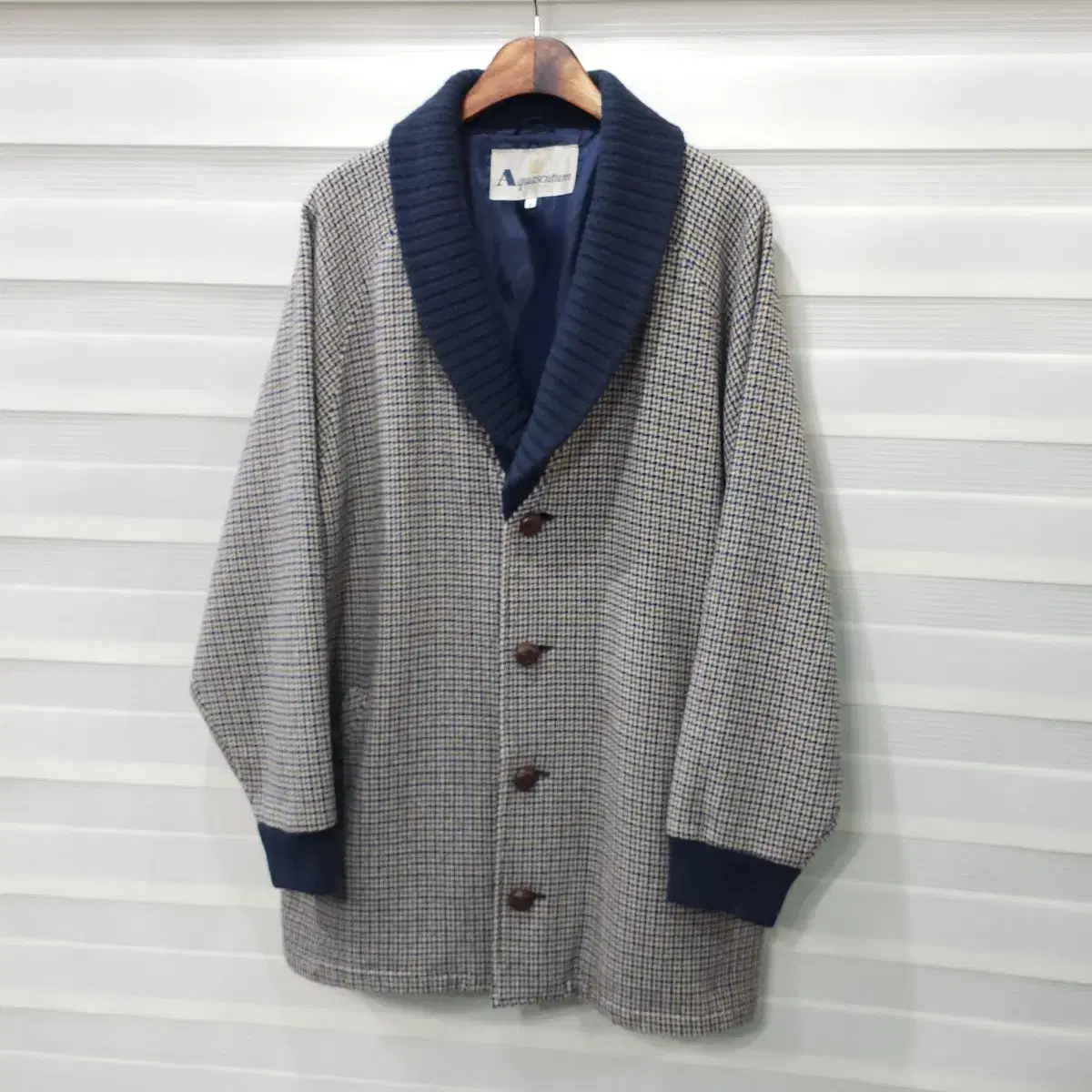 Vintage Acuasculum Check Wool Coat- L