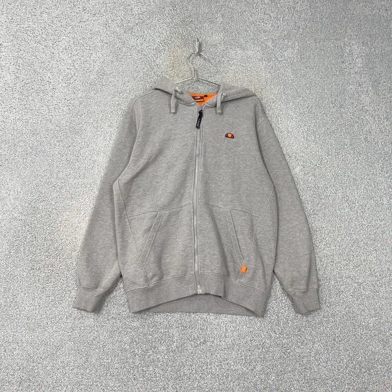 Elécute logo gray hoodie100% zip-up