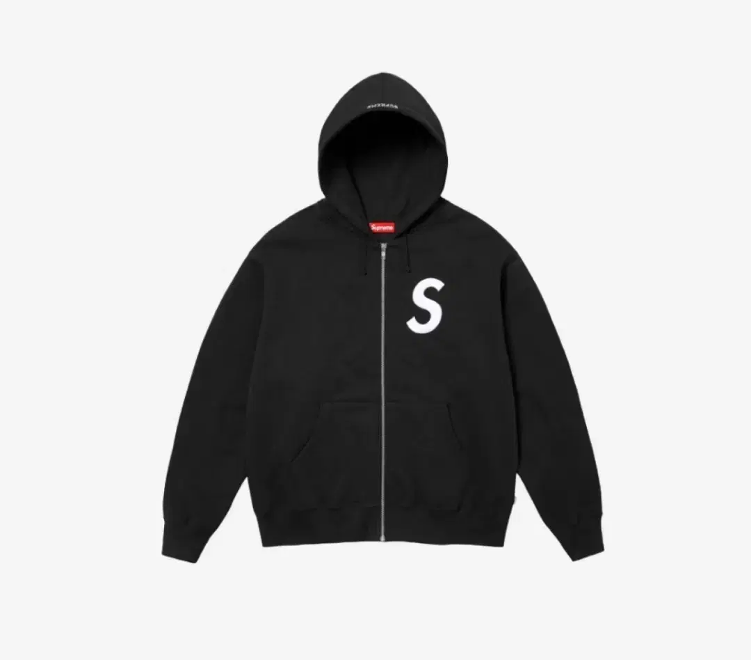 New)Supreme S logo zip-up hoodie black size XL