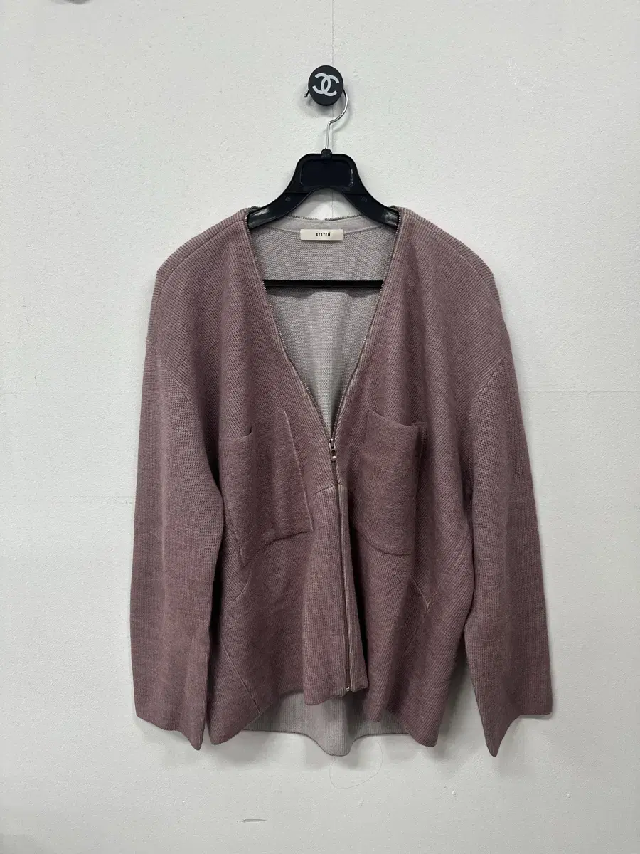 System Women's Indigo Pink Alpaca Cardigan