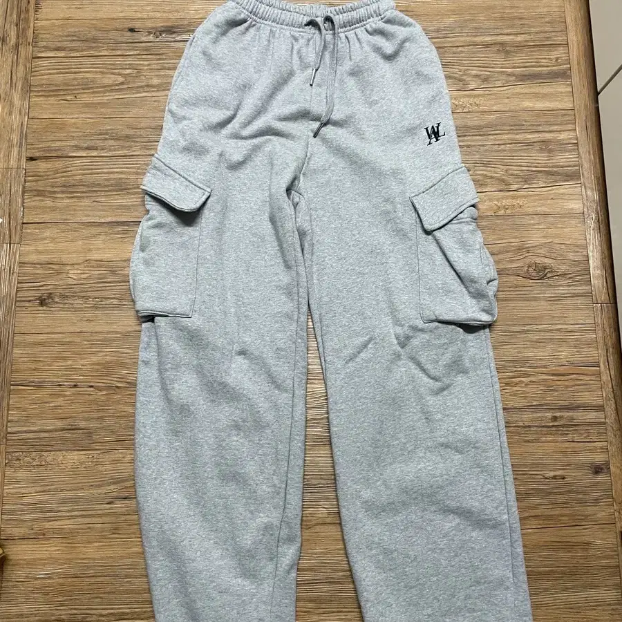 우알롱 Pocket relax wide pants - MELANGE GR