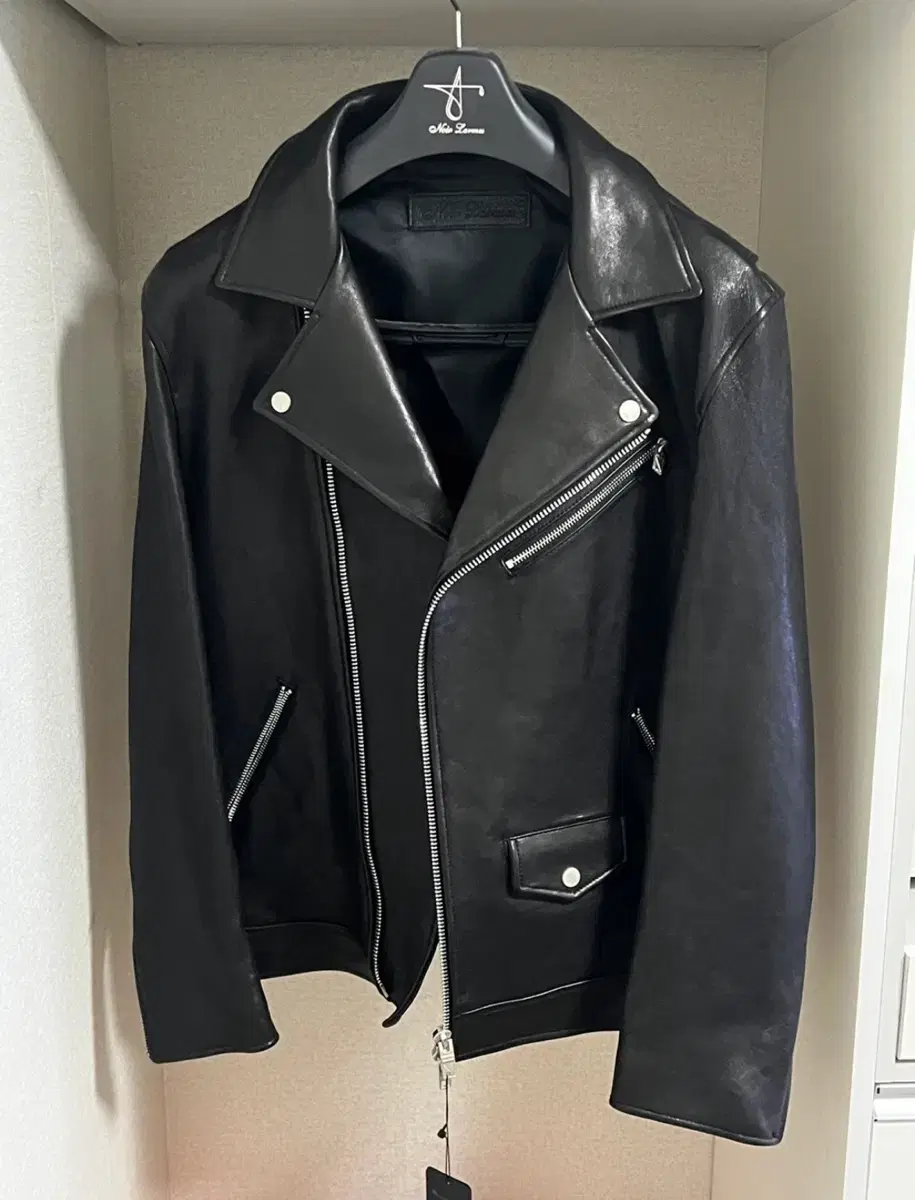 Noir L'Hermès Double Rider Lambskin Leather Jacket 48 New