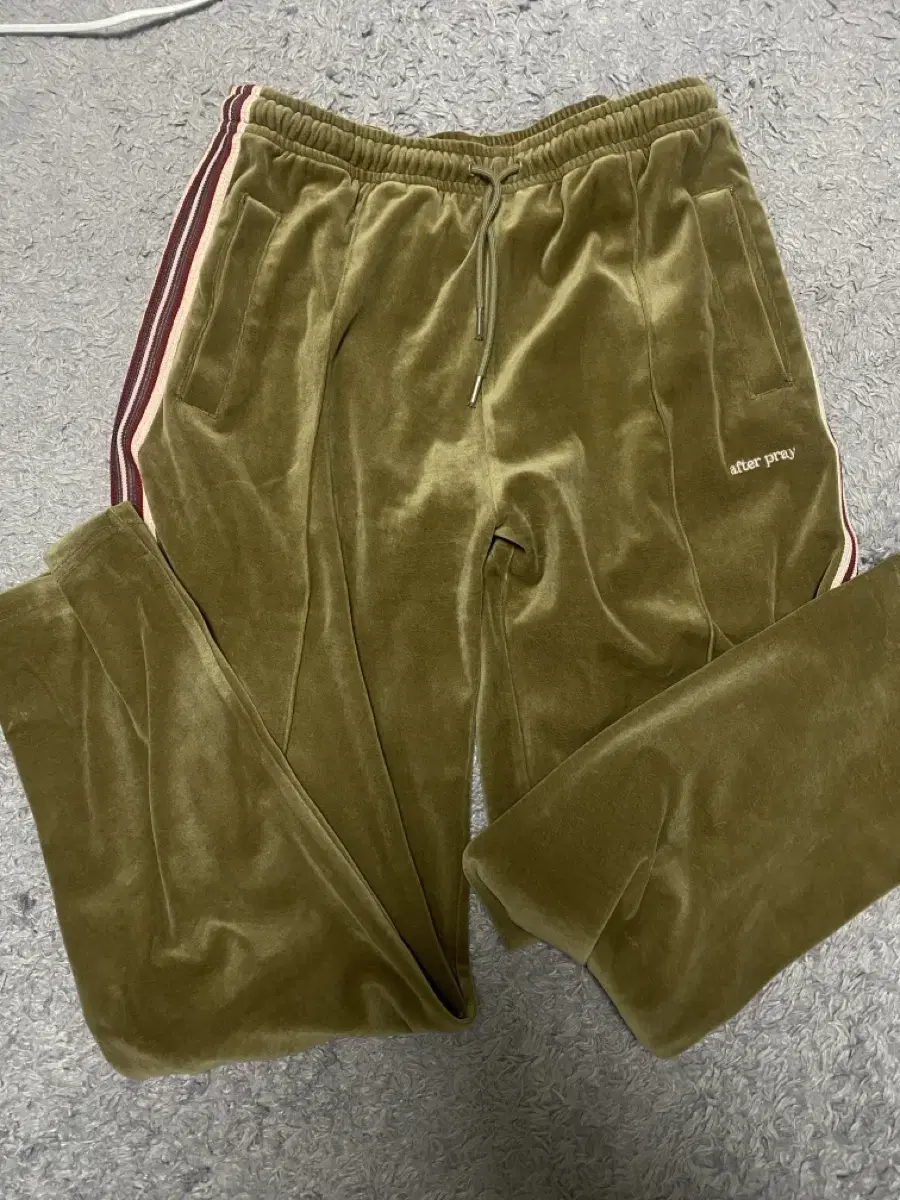 Afterpray Velvet Track Pants Khaki