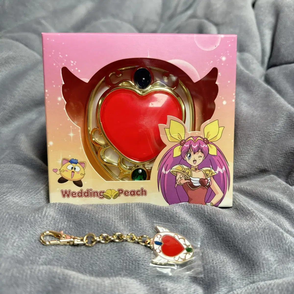 Clue Wedding Peach Angel Mirror + Keyring