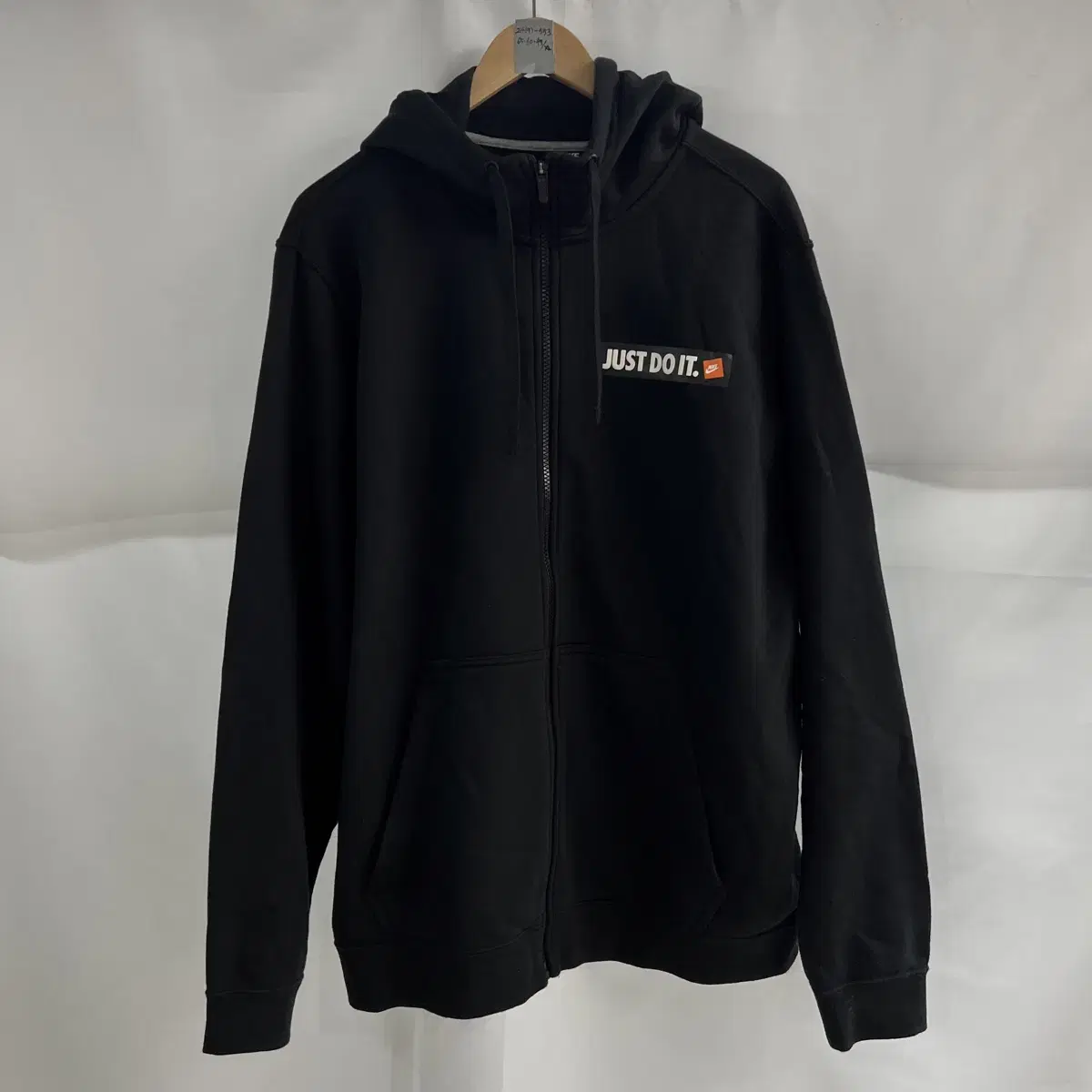 [Authentic/2XL] Nike Swoosh JUST DO IT Black Hoodie Zip Up