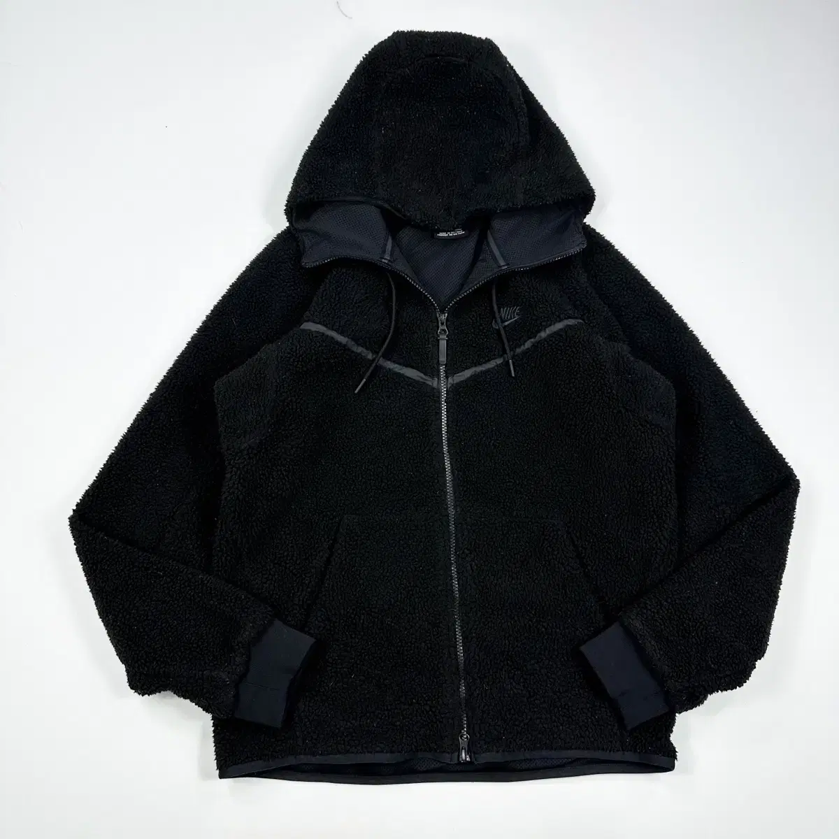 (M) Nike Puchura Fleece Sherpa Hoodie Zip-Up Black