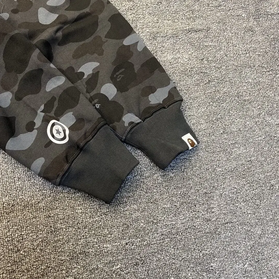 Bape 1st camo shark fu 후드 지퍼 맨투맨