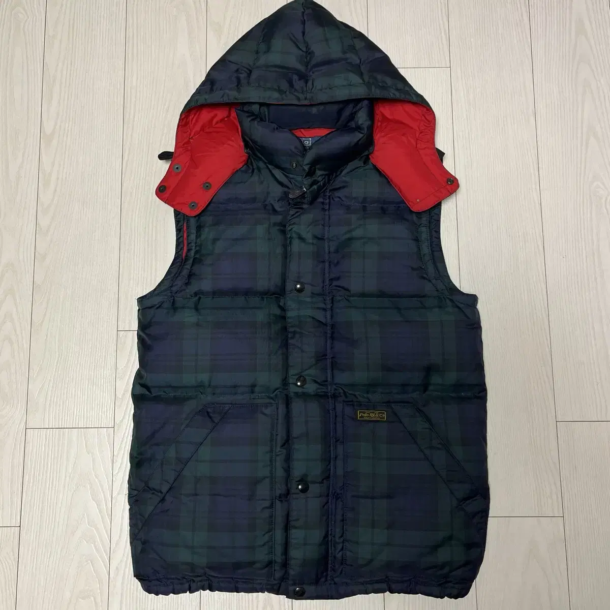 [S] Polo Ralph Lauren Tartan check puffer vest