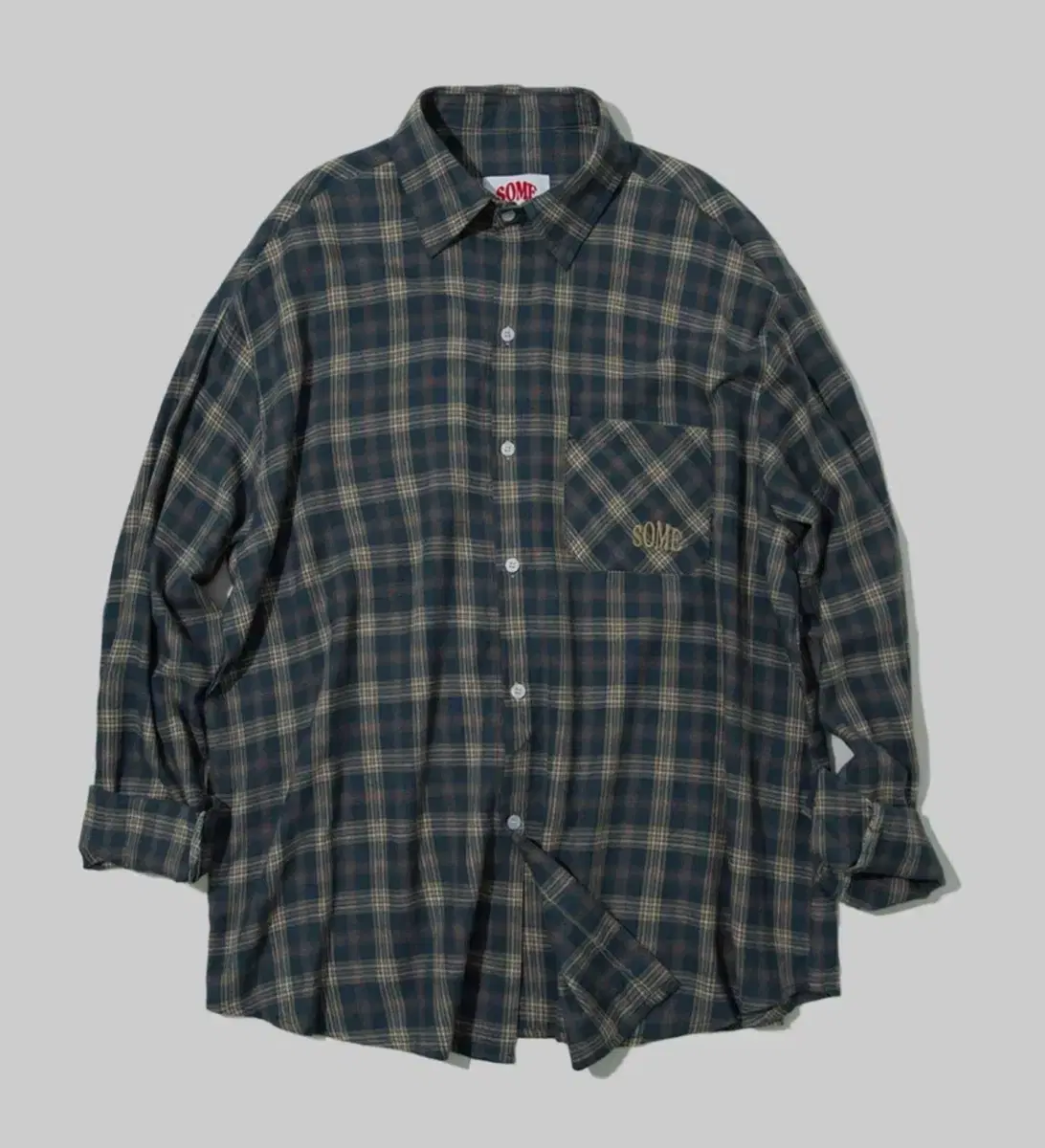 Unisex Tartan Check Pattern Boxy Overfit Cotton Shirt