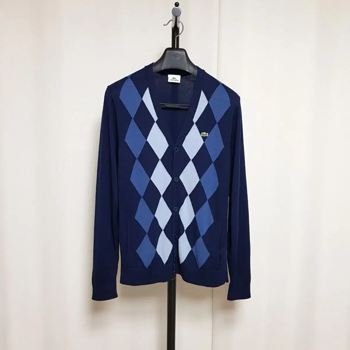 (Tacpo) Lacoste Merino Wool 100% Argyle Cardigan 105