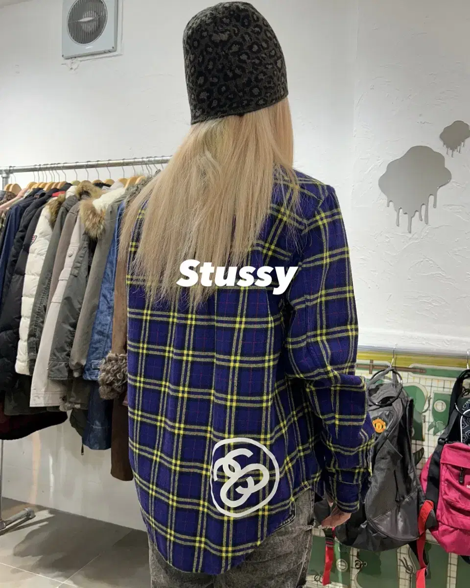 Stussy Back Logo Cotton Long Sleeve Shirt