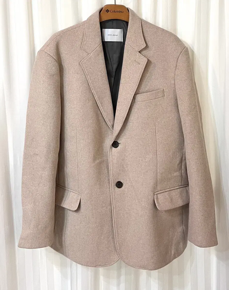 (New) AVEC_design Beige woolen jacket 50