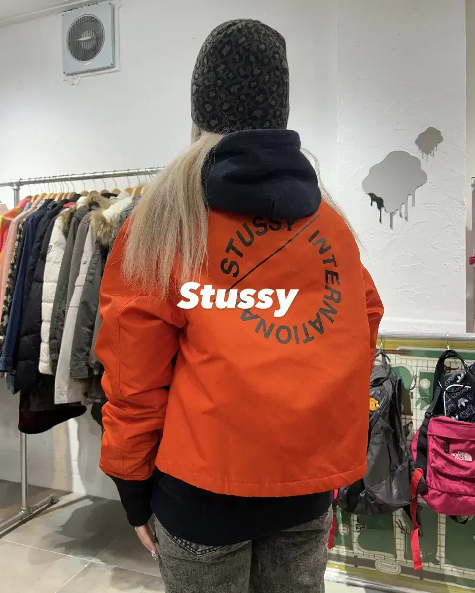 Stussy Back Logo Crop Padded Jacket