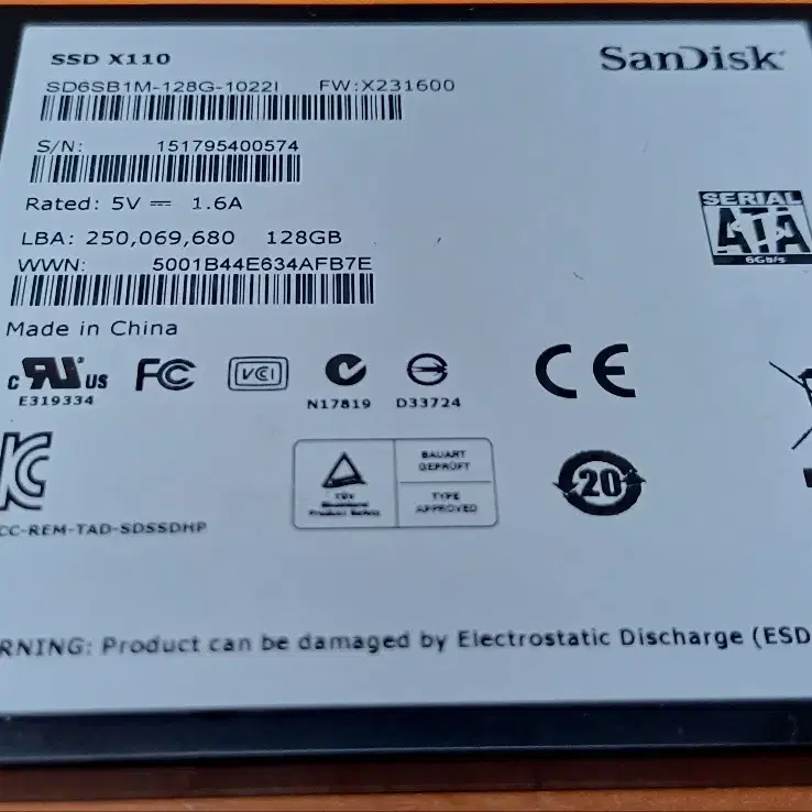 중고 ssd128g sandisk