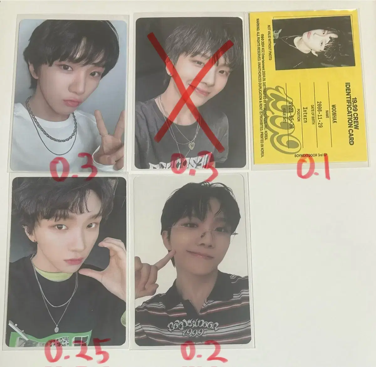 Boynextdoor woonhak 19.99 photocard