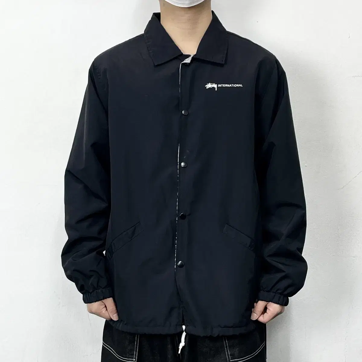 Stussy Spellout International Coach Jacket Black