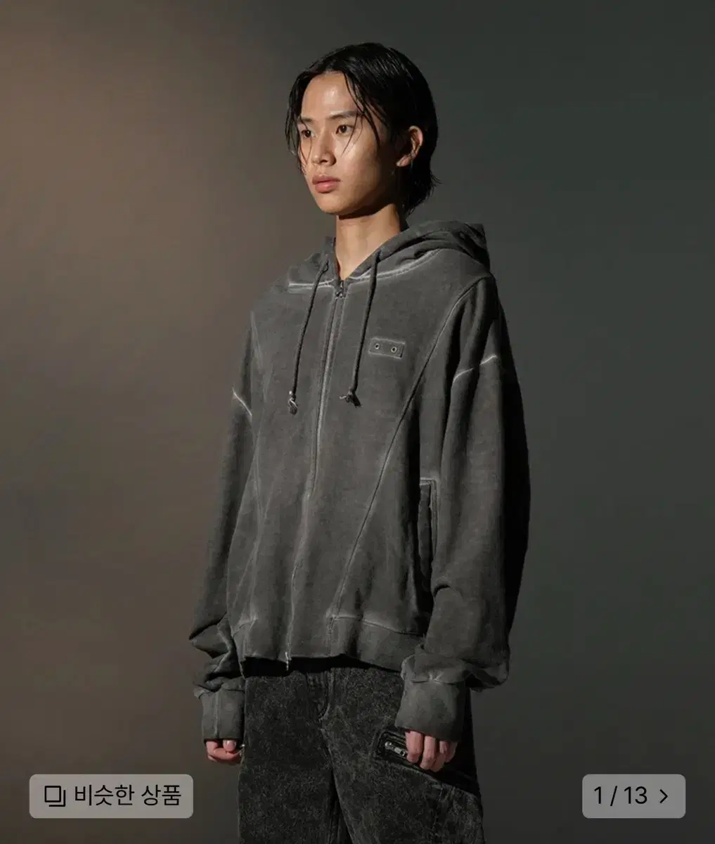 grays hooded zip up lunar zip hoodie [charcoal].