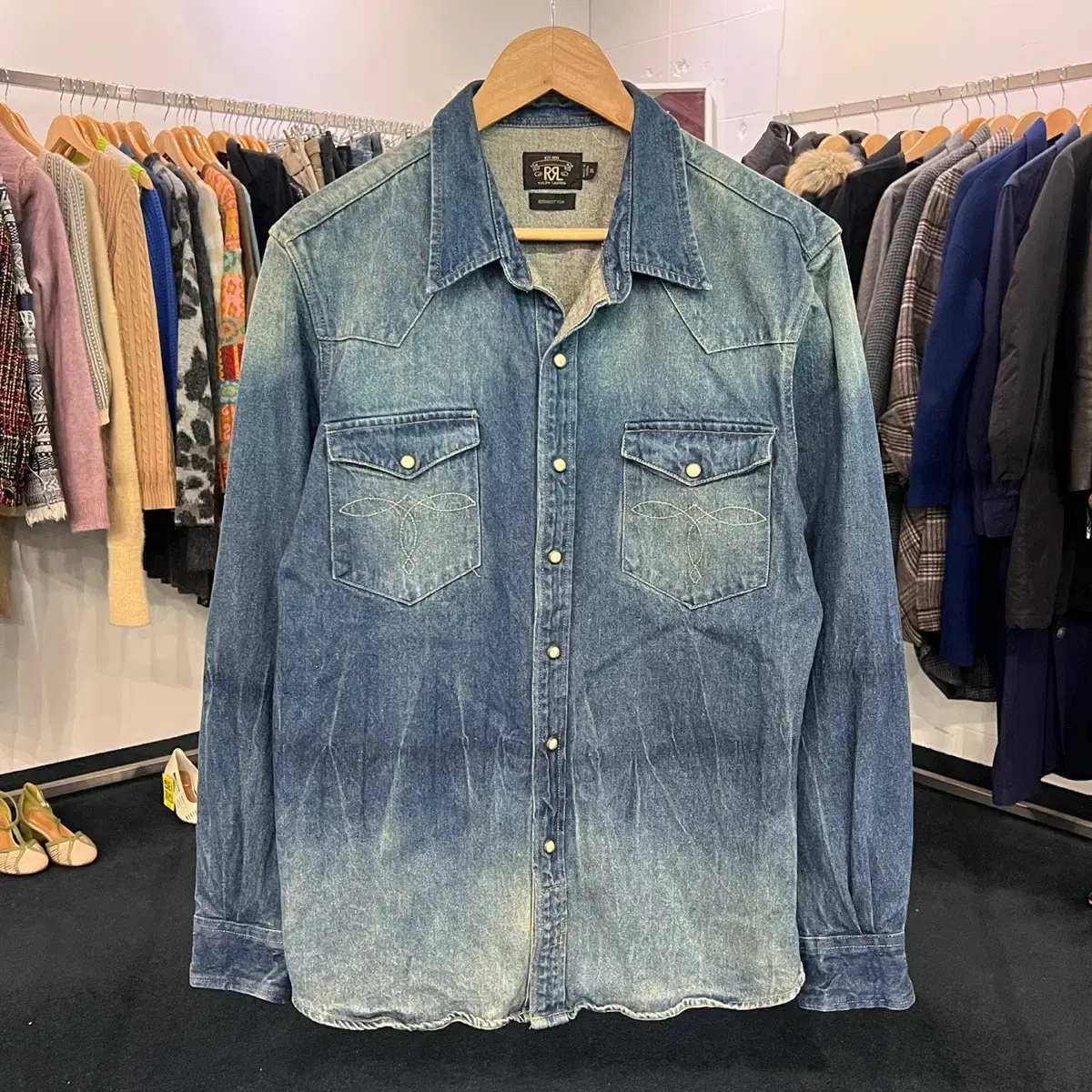 [Tacpo] [XL] RRL Double L Buffalo Western Denim Shirt