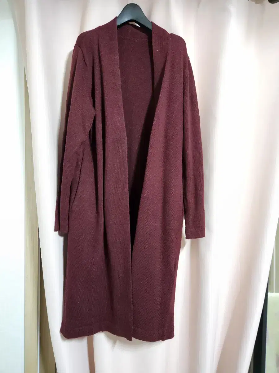 (NEW) Wine-colored long cardigan best set 66