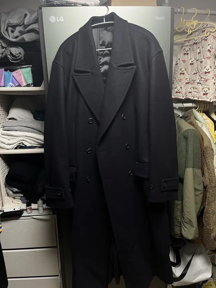 U's Double-breasted Coat L sell Navy