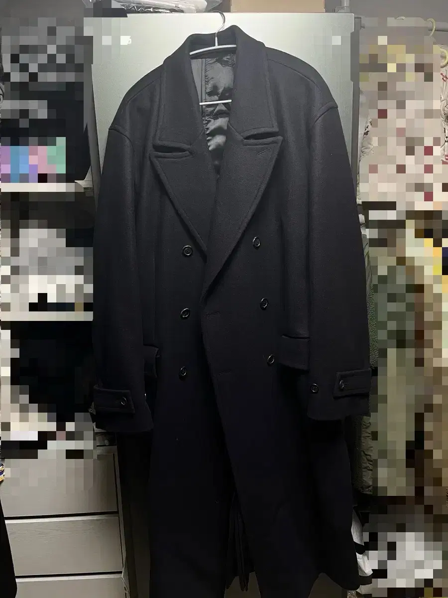 U's Double-breasted Coat L sell Navy