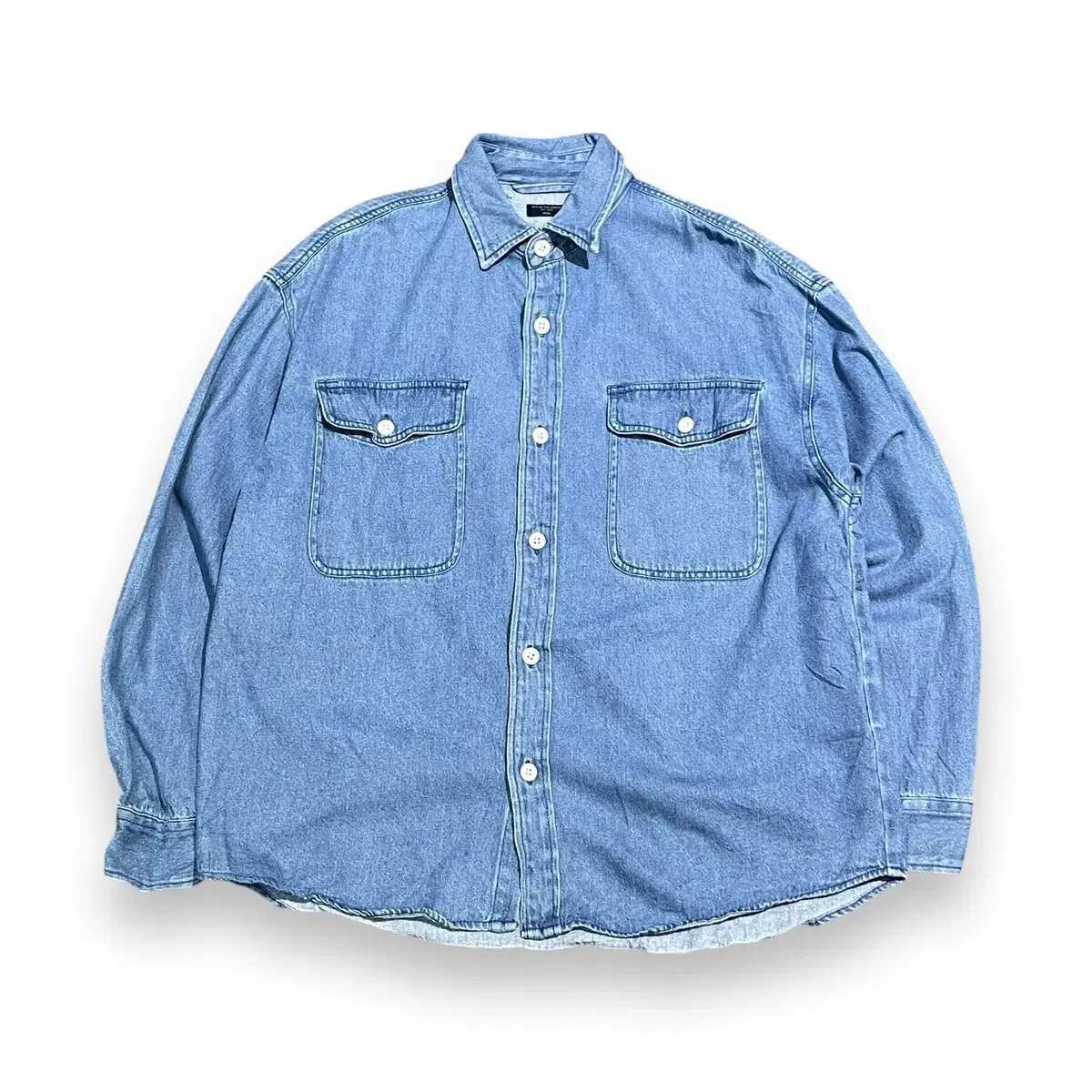 Back Number Double Pocket Denim Shirt